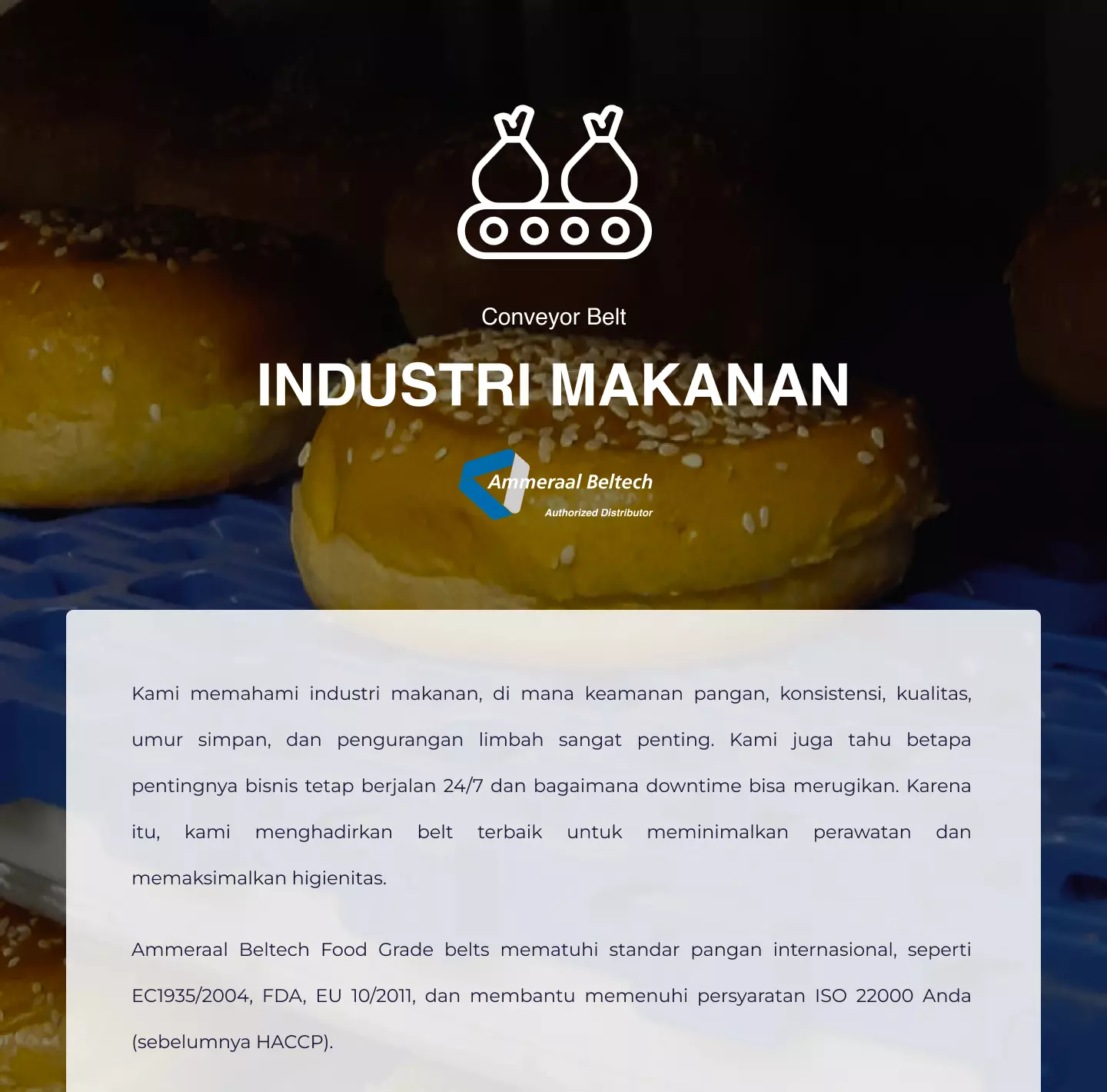 conveyor belt pabrik makanan